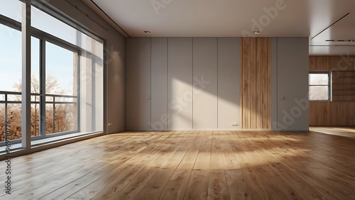 empty room with wooden floor