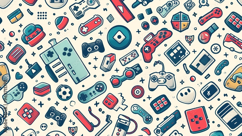 Retro gaming pattern wallpaper Retro gaming pattern wallpaper