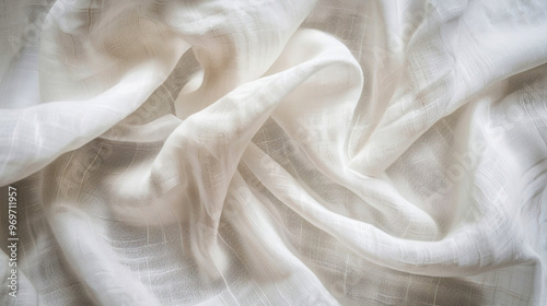 Elegant White Linen Backgro...