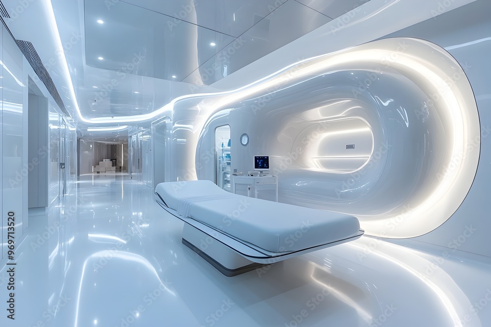 Cutting-Edge Medical Facility with Sleek Chrome and Glass Surfaces,Minimalist Design,and Innovative Technology Cutting-Edge Medical Facility with Sleek Chrome and Glass Surfaces,Minimalist Design,and Innovative Technology