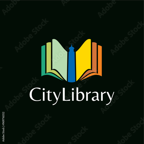 City library educating reading book keeping logo design vector best royalty free image editable  photo