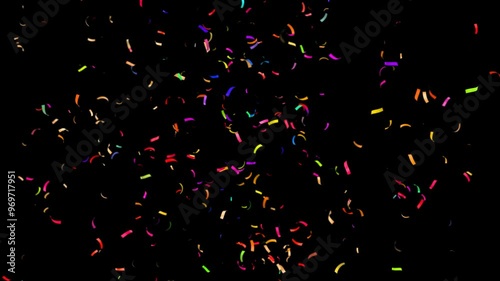 confetti rain launched from a cannon slowly falling - separate alpha channel	