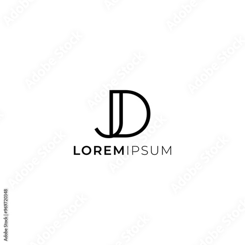 Creative Letters JD Logo Design Vector Template. Initial Letters JD Logo Design