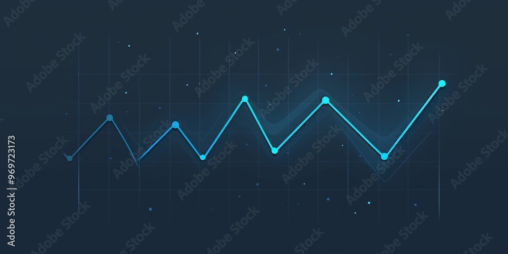 Fototapeta premium Simple Line Graph with Upwar
