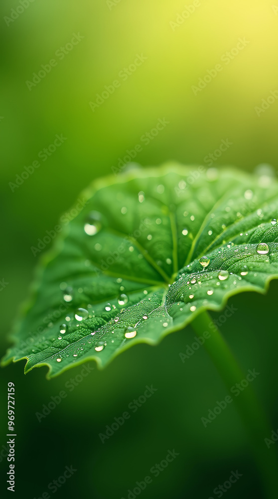 frische grüne Blätter mit Wassertropfen frische grüne Blätter mit Wassertropfen