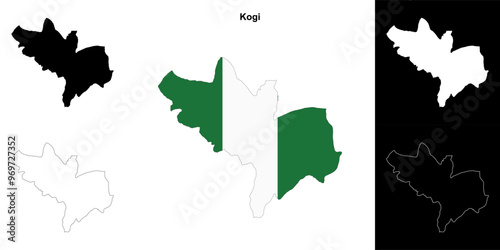 Kogi state outline map set