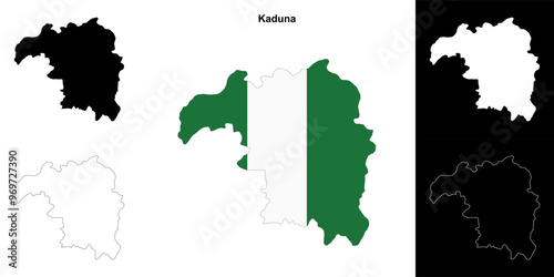 Kaduna state outline map set