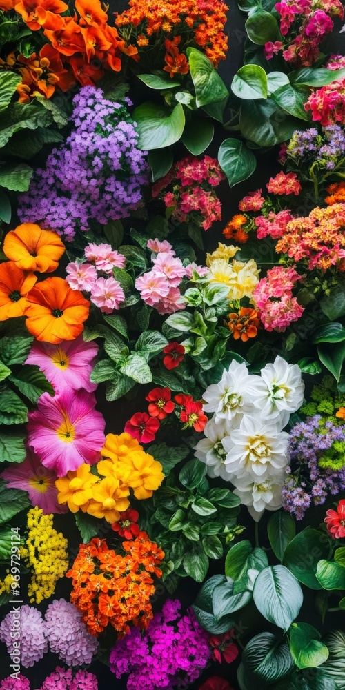 Colorful flower arrangement featuring diverse blooms and foliage Colorful flower arrangement featuring diverse blooms and foliage