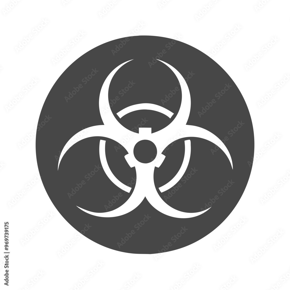 biohazard symbol vector icon on dark background, warning sign for hazardous materials, safety precaution, copy space biohazard symbol vector icon on dark background, warning sign for hazardous materials, safety precaution, copy space