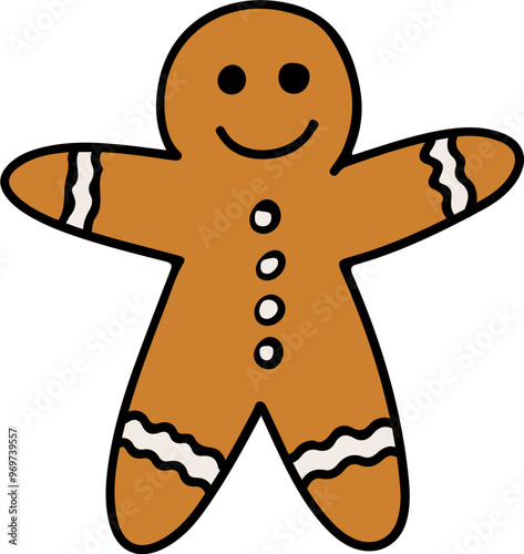 gingerbread man isolated on white