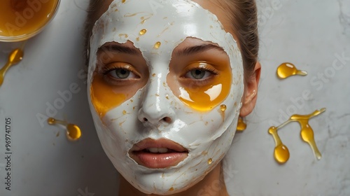portrait of a woman with beauty facial mask