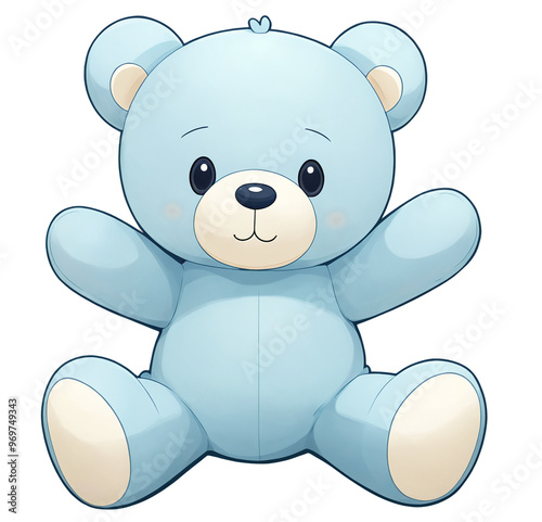 Blue Teddy Bear Toy on a transparent background