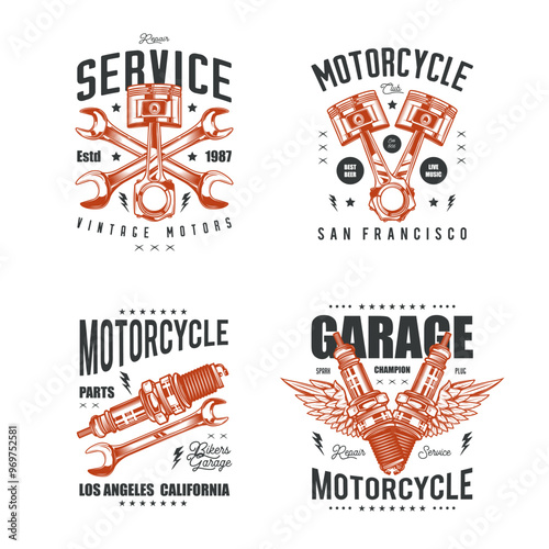 Set of retro posters. Original vector illustration in vintage style. T-shirt design.