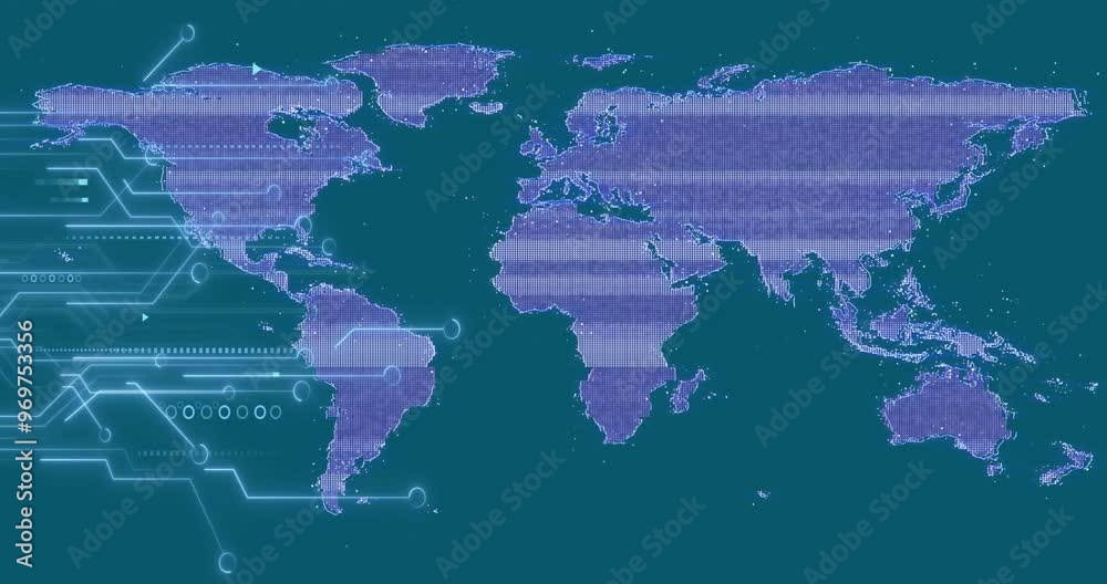 Animation of network of connections over world map Animation of network of connections over world map