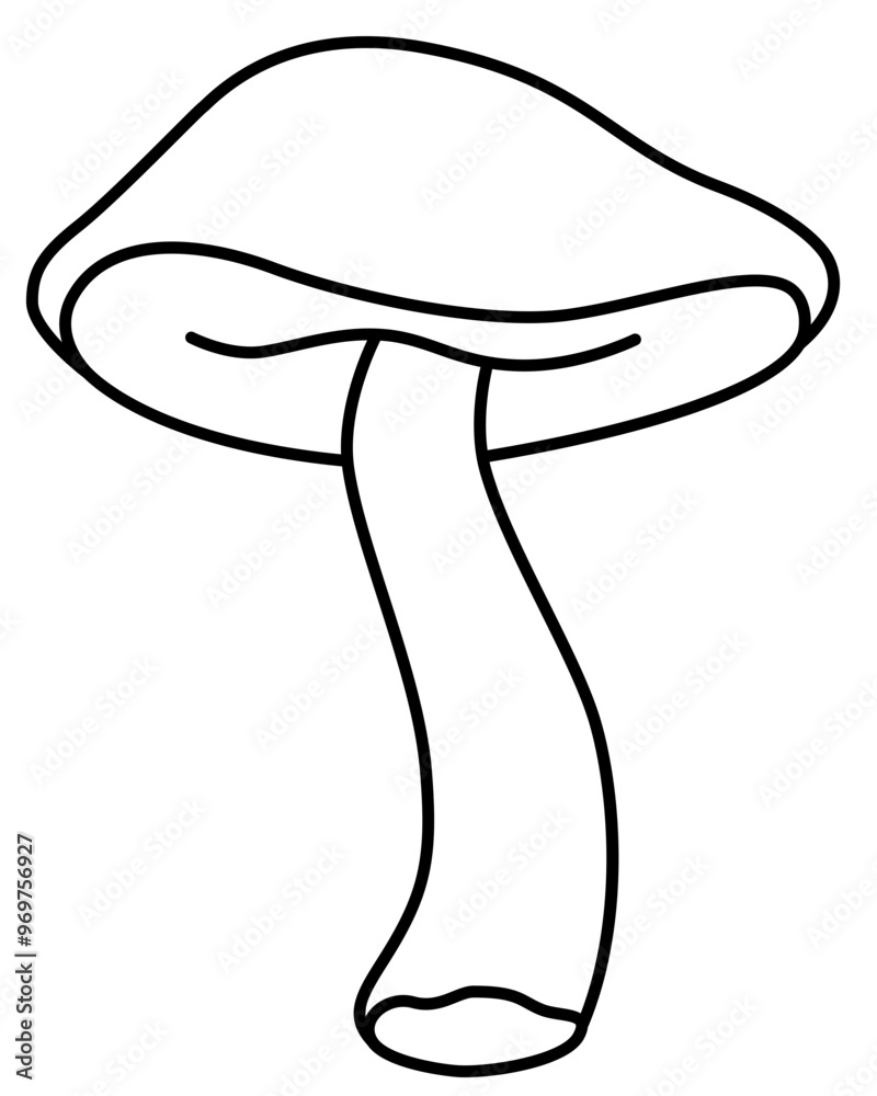 Φωτογραφία Boletus, forest edible mushroom - vector line art picture for logo, pictogram or coloring book