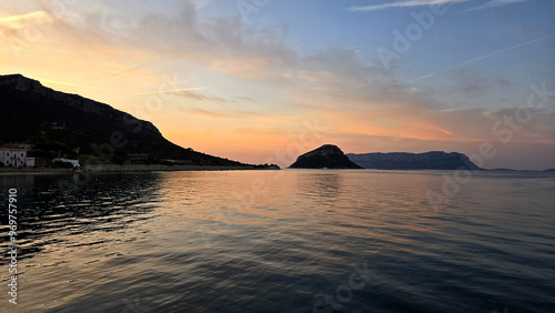 calm sea at dawn in the swell waiting for the ferry
