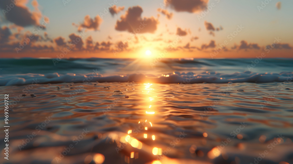 The Sun Setting Over The Ocean The Beach The Sun Setting Over The Ocean The Beach
