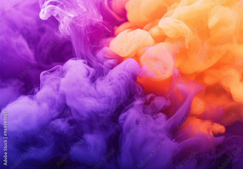 A colourful cloud of smoke with purple and orange hues A colourful cloud of smoke with purple and orange hues