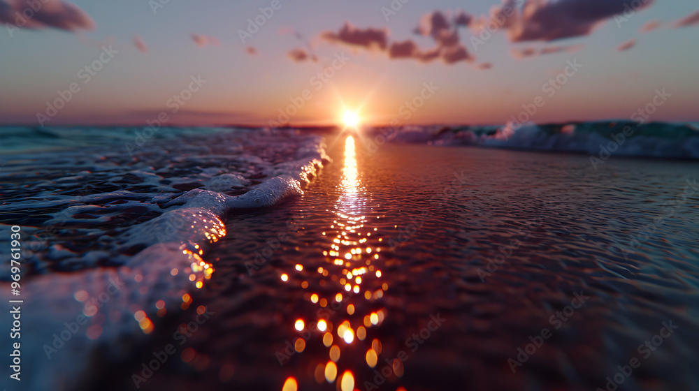 The Sun Setting Over The Ocean The Beach The Sun Setting Over The Ocean The Beach