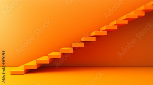 Staircase with Growth Chart A Minimalist Geometric Ascent to Success photo