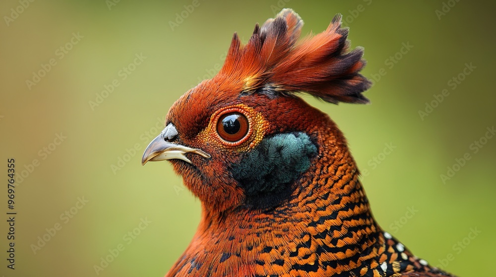 Brightly feathered bird with a prominent crest Brightly feathered bird with a prominent crest