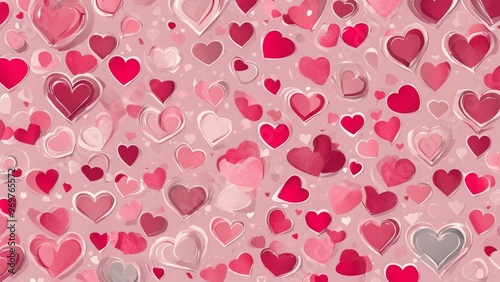 Wallpaper Mural pink hearts background Torontodigital.ca