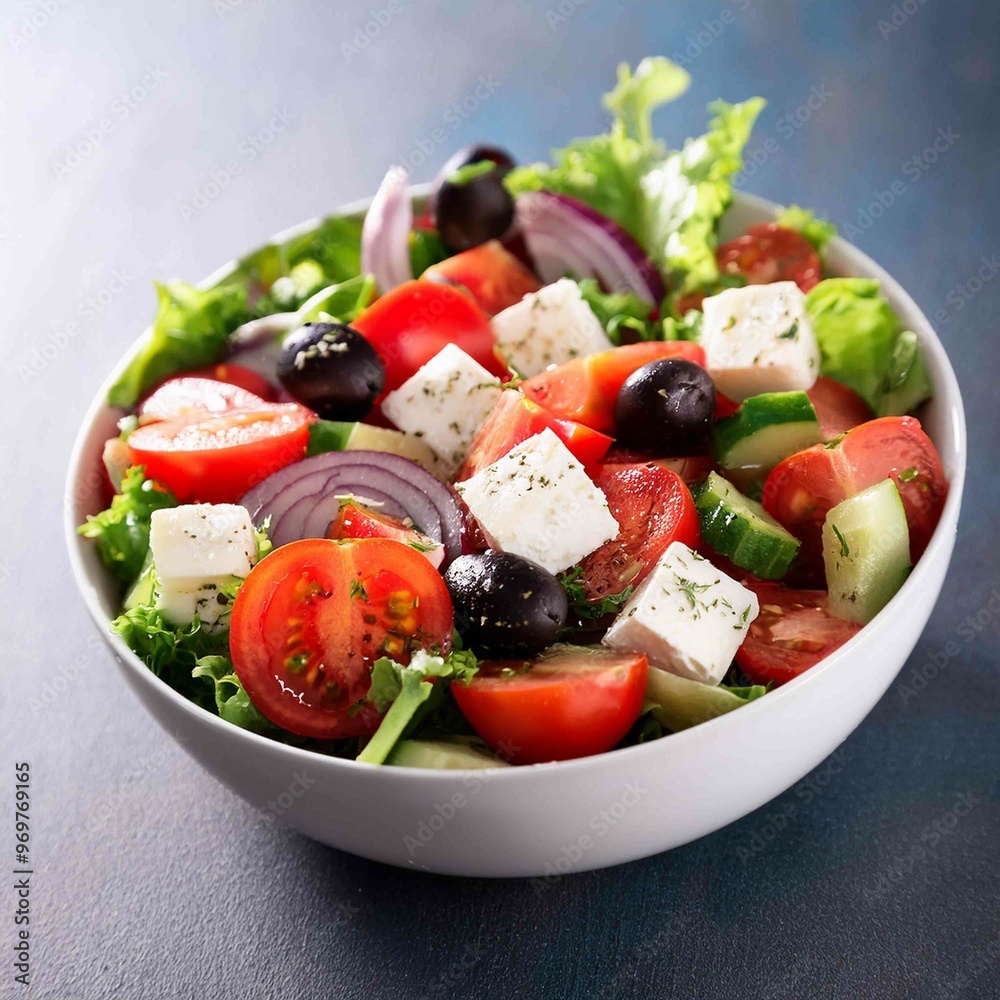 Greek salad with tomato and fresh vegetables Greek salad with tomato and fresh vegetables