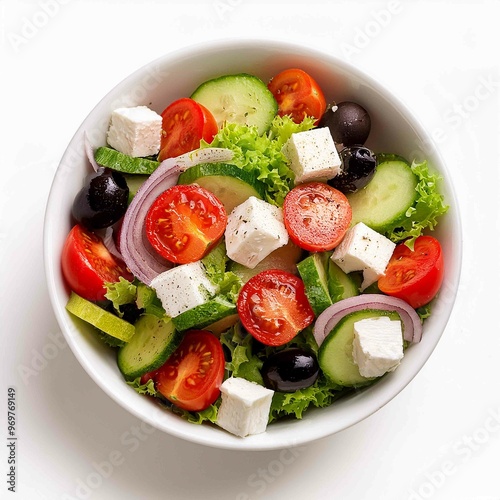 Greek salad with tomato and fresh vegetables