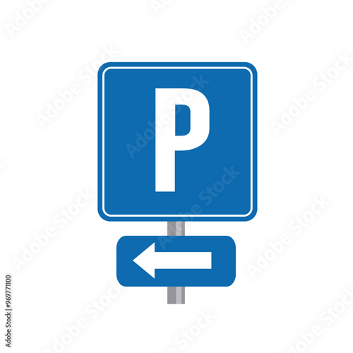 road sign icon, parking lot over there. suitable for poster use and web icon	