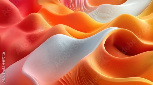 Abstract Wavy Pattern in Red, Orange, and White photo