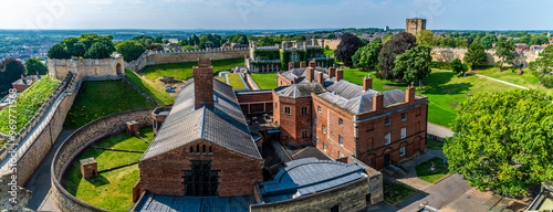Tableau sur toile An aerial view over the castle interior courtyard in Lincoln, Lincolnshire in su