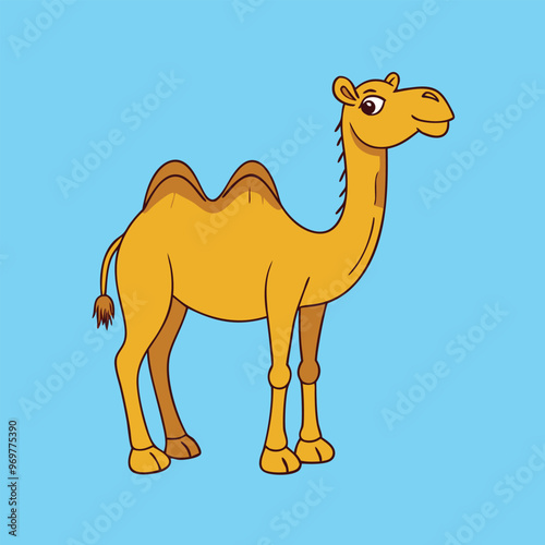 camel Vector Cartoon Illustration. Animal Design Isolated.