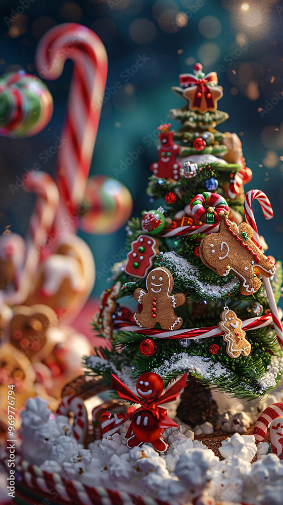 Fototapeta premium christmas still life with christmas tree