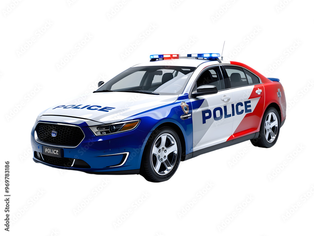 Modern Police Car with Bold Design and Advanced Features, Ideal for Law Enforcement and Public Safety, Isolated for Versatile Use Modern Police Car with Bold Design and Advanced Features, Ideal for Law Enforcement and Public Safety, Isolated for Versatile Use