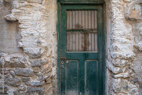 Obraz na płótnie The old village of Mesta is one of the main Mastihochoria villages on the Greek island of Chios. Stone houses, streets and villages of Chios . w salonie