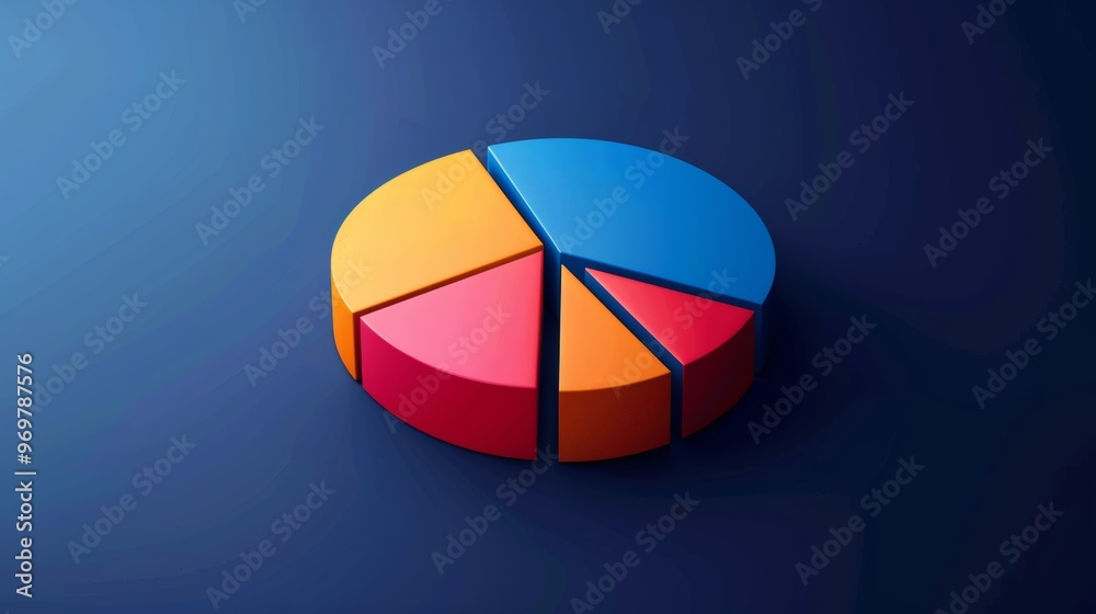 Fototapeta premium Vibrant Pie Chart Segments Depicting Progress and Success