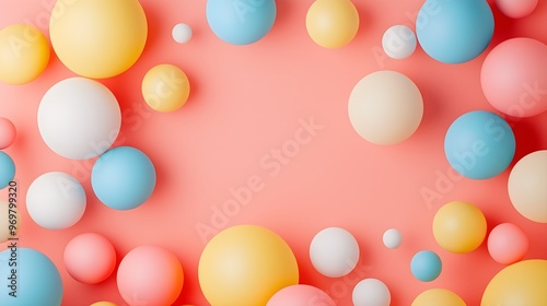 A Vibrant And Whimsical Collection Of Multicolored Spheres Of Varying Sizes, Densely Packed Together, Desktop Background, Background Texture, Background Overlay