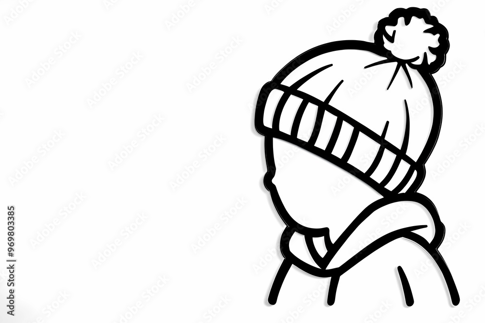 custom made wallpaper toronto digitalCozy winter hat coloring page for adults, detailed and stylish design.