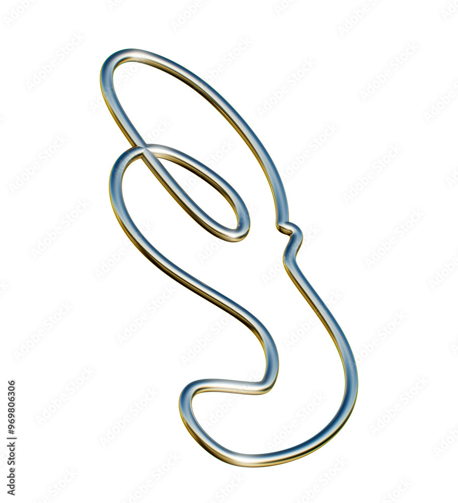 Obraz premium 3d golden liquid abstract shape in the form of a wave. chrome 3d rendering illustration isolated on a transparent background .