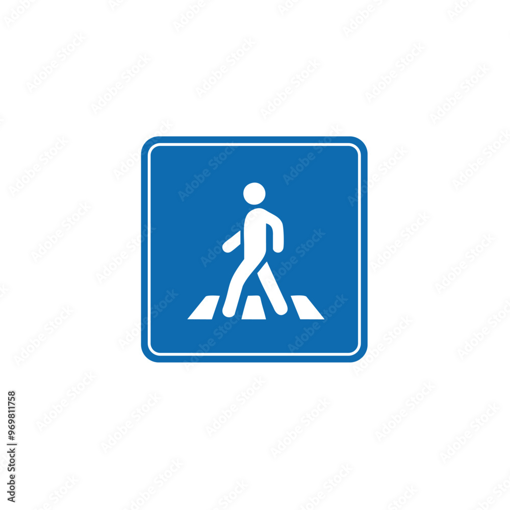 road sign icon, Pedestrian Crossing on blue checkered board. suitable for poster use and web icon road sign icon, Pedestrian Crossing on blue checkered board. suitable for poster use and web icon