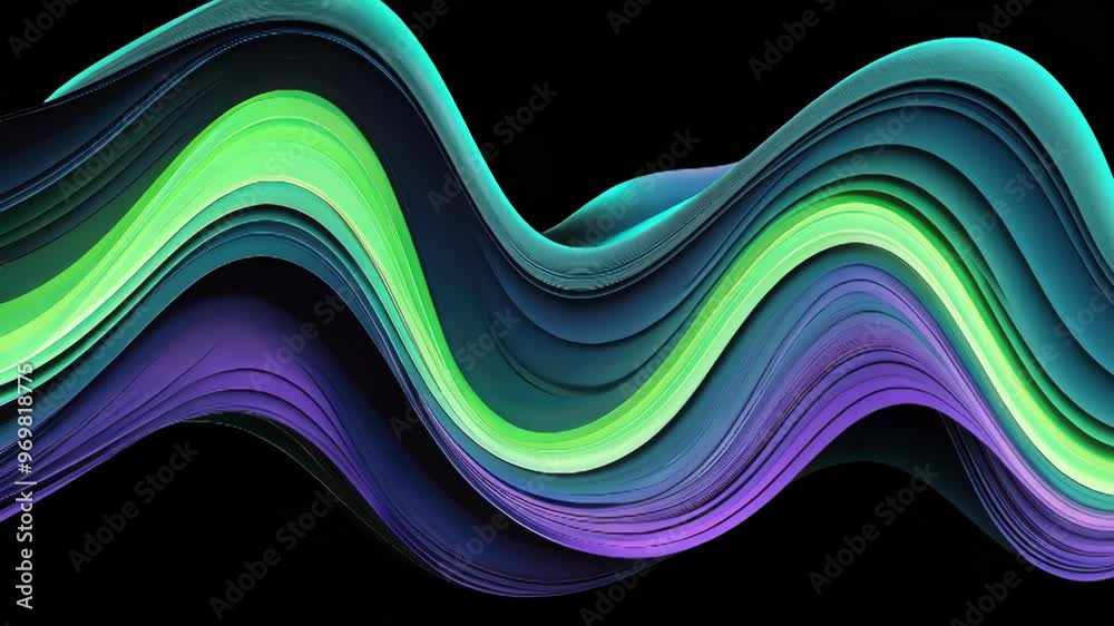 An abstract display of smooth, flowing waves in vibrant colors, emphasizing dynamic motion and modern graphic design techniques