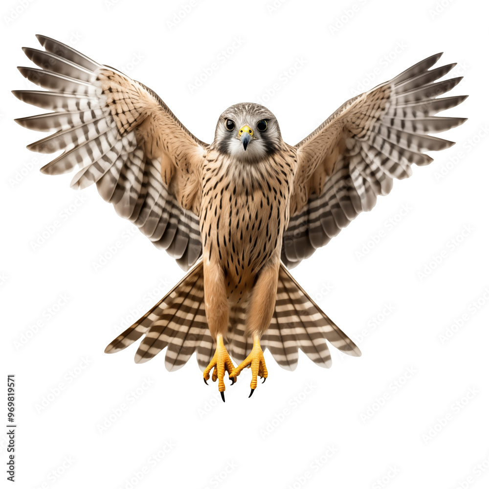 Obraz premium flying kestrel bird transparent background
