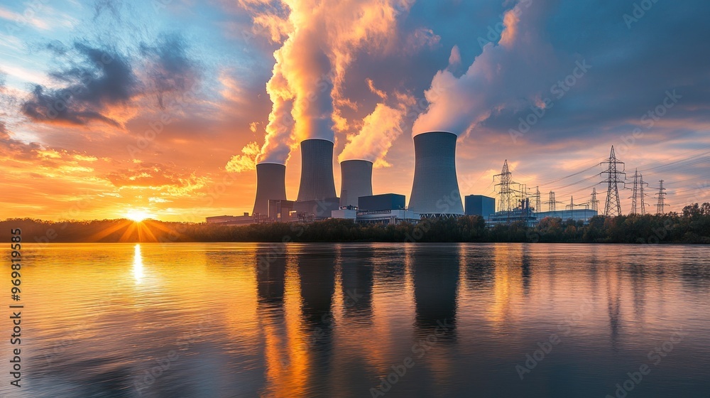 Nuclear Power Plant at Sunset Nuclear Power Plant at Sunset