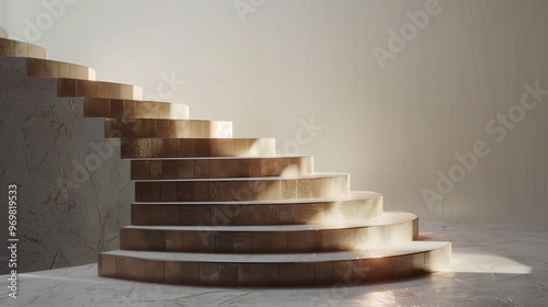Elegant modern spiral staircase with minimalist design, showcasing contemporary architectural style.