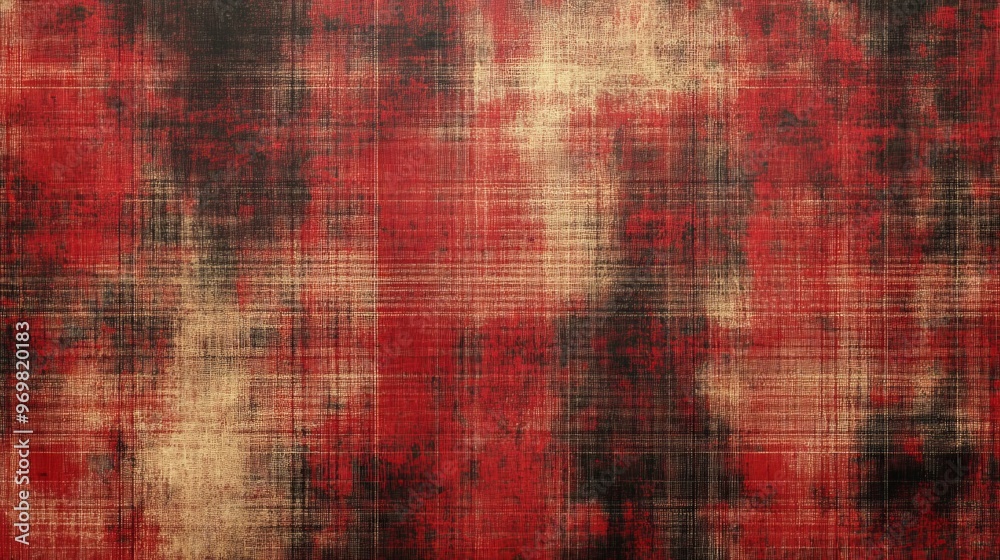 Textured red and black fabric background with a woven pattern and depth Textured red and black fabric background with a woven pattern and depth