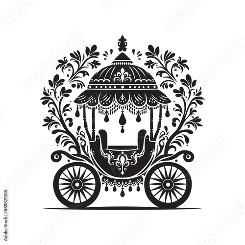 Palanquin Silhouette Vector Pack – Perfect for Cultural and Traditional Art