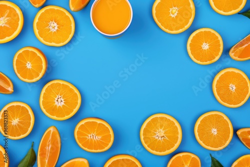 Vibrant close-up of fresh sliced orange on a crisp white background - juicy and refreshing.. Beautiful simple AI generated image photo