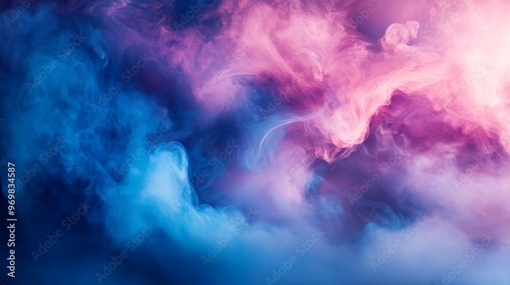 Vibrant pink and blue swirling smoke with Vibrant pink and blue swirling smoke with
