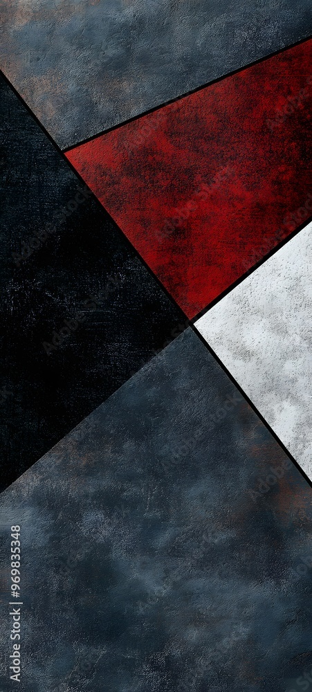 50. Bold, modern tiles with large, asymmetrical shapes and contrasting colors for a striking design