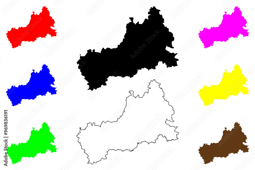 Naklejka premium Cherkasy Oblast (Administrative divisions of Ukraine, Oblasts of Ukraine) map vector illustration, scribble sketch Cherkasy map